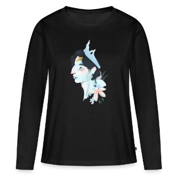 prince de glace (Ise) - T-shirt manches longues Premium bio Femme - noir - Devant - Julia (174cm)