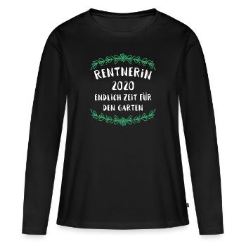 Rentnerin 2020 endlich Zeit für den Garten - Frauen Premium Bio Langarmshirt - Schwarz - Vorne - Julia (174cm)