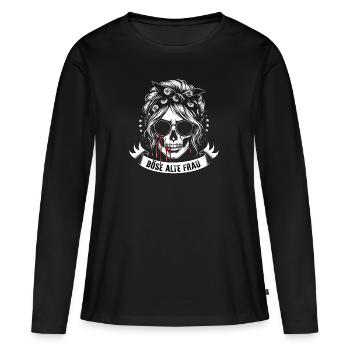 Böse Alte Frau Dame Sarkasmus Lustiges Sprüche - Frauen Premium Bio Langarmshirt - Schwarz - Vorne - Julia (174cm)