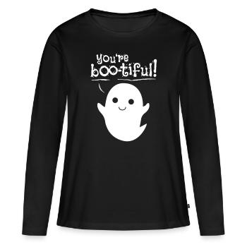 You are bootiful ghost - Women's Premium Organic Long Sleeve Shirt - black - Front - Julia (174cm)