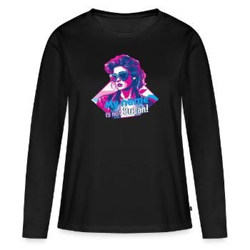 Je ne m’appelle pas Susan ! - Rétro - Années 80 - T-shirt manches longues Premium bio Femme - noir - Devant - Julia (174cm)