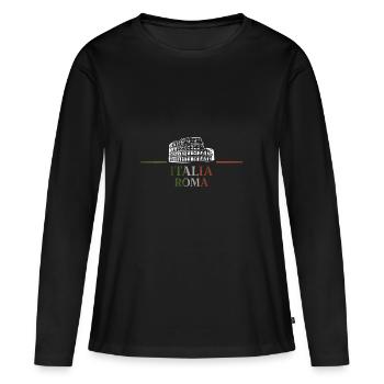 Italia Roma - Women's Premium Organic Long Sleeve Shirt - black - Front - Julia (174cm)