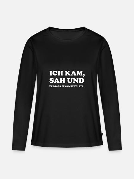 lustiger witziger Spruch Sprüche Geschenk - Frauen Premium Bio Langarmshirt - Schwarz