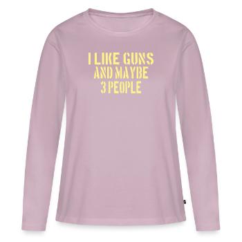 PRO GUN / 2ND AMENDMENT: I like guns! - Women's Premium Organic Long Sleeve Shirt - dusky pink - Front - Julia (174cm)
