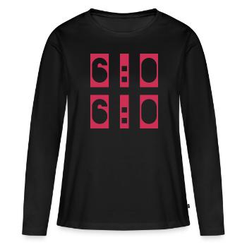 Tennis, Score, 6-0 6-0 - T-shirt manches longues Premium bio Femme - noir - Devant - Julia (174cm)