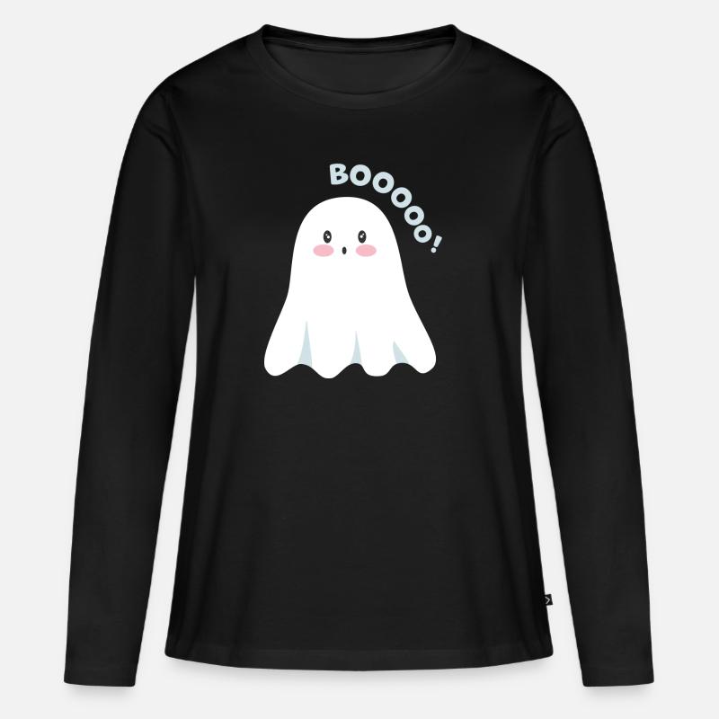 Niedlicher Geist - Frauen Premium Bio Langarmshirt - Schwarz