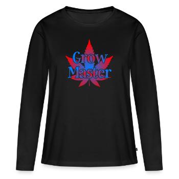 Grow Master - Cannabis - Marijuana - Marihuana - Frauen Premium Bio Langarmshirt - Schwarz - Vorne - Julia (174cm)