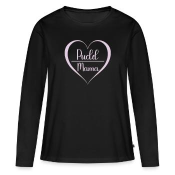 Pudel Mama Herz - Frauen Premium Bio Langarmshirt - Schwarz - Vorne - Julia (174cm)