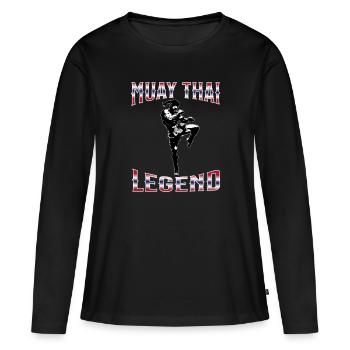 Muay Thai Boxing Muay Thai - Frauen Premium Bio Langarmshirt - Schwarz - Vorne - Julia (174cm)