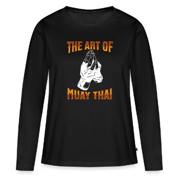 Muay Thai Boxing Muay Thai - Frauen Premium Bio Langarmshirt - Schwarz - Vorne - Julia (174cm)