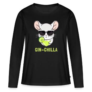 Gin- Gin - Frauen Premium Bio Langarmshirt - Schwarz - Vorne - Julia (174cm)