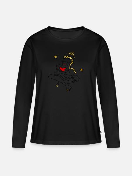 Christ Child Yoga Heart Stars - Women's Premium Organic Long Sleeve Shirt - black