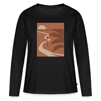 Longboard Skater - Women's Premium Organic Long Sleeve Shirt - black - Front - Julia (174cm)