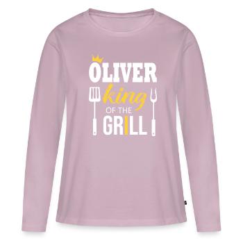 Oliver, König des Grills - Frauen Premium Bio Langarmshirt - Altrosa - Vorne - Julia (174cm)