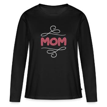 MOM bestes Geschenk für neue Mutter - Frauen Premium Bio Langarmshirt - Schwarz - Vorne - Julia (174cm)