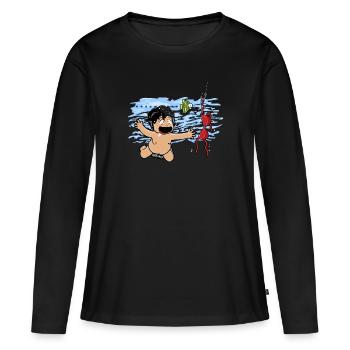 Nicky Larson bébé - T-shirt manches longues Premium bio Femme - noir - Devant - Julia (174cm)