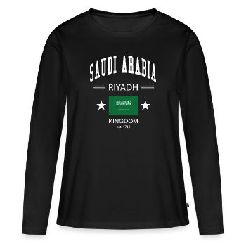 Arabie Saoudite - T-shirt manches longues Premium bio Femme - noir - Devant - Julia (174cm)