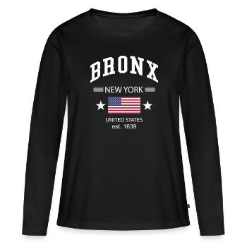Bronx - T-shirt manches longues Premium bio Femme - noir - Devant - Julia (174cm)