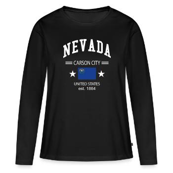 Nevada - T-shirt manches longues Premium bio Femme - noir - Devant - Julia (174cm)