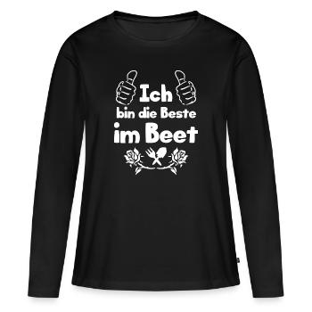 Die Beste im Beet - Hobbygärtnerin Gartenliebe - Frauen Premium Bio Langarmshirt - Schwarz - Vorne - Julia (174cm)