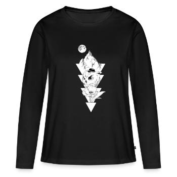 trio nature white - T-shirt manches longues Premium bio Femme - noir - Devant - Julia (174cm)