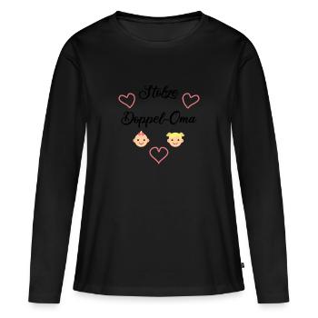 Oma Stolz Enkelkinder - Frauen Premium Bio Langarmshirt - Schwarz - Vorne - Julia (174cm)
