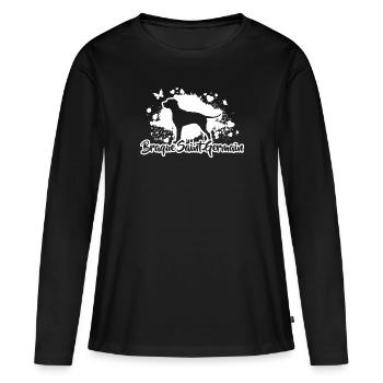 BRAQUE SAINT GERMAIN Chiens de chasse Chasseur de chiens Wilsigns - T-shirt manches longues Premium bio Femme - noir - Devant - Julia (174cm)