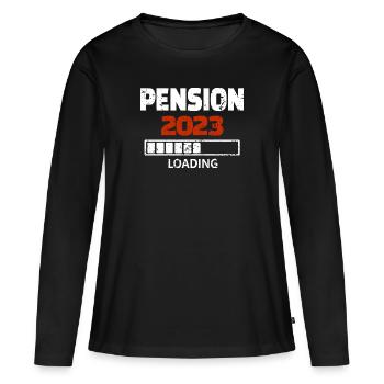 Pension 2023 Loading - Frauen Premium Bio Langarmshirt - Schwarz - Vorne - Julia (174cm)