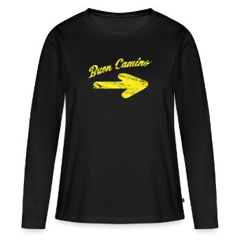 Chemin de Saint-Jacques-de-Compostelle - T-shirt manches longues Premium bio Femme - noir - Devant - Julia (174cm)