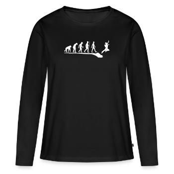 Base Jump Evolution T-Shirt & Cadeau - T-shirt manches longues Premium bio Femme - noir - Devant - Julia (174cm)