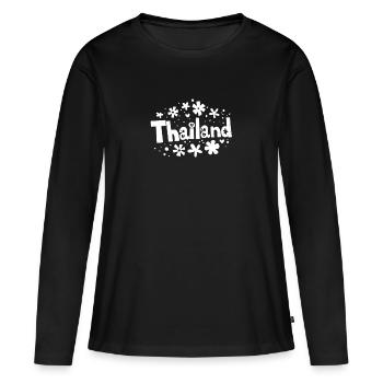 Thaïlande - T-shirt manches longues Premium bio Femme - noir - Devant - Julia (174cm)