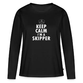 Skipper - T-shirt manches longues Premium bio Femme - noir - Devant - Julia (174cm)