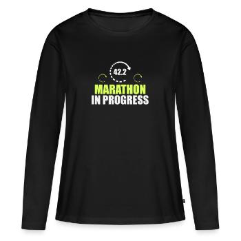 Marathon - T-shirt manches longues Premium bio Femme - noir - Devant - Julia (174cm)