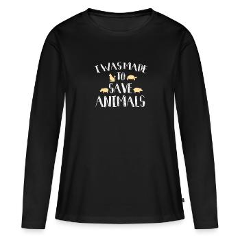 Animal rights activist - Women's Premium Organic Long Sleeve Shirt - black - Front - Julia (174cm)