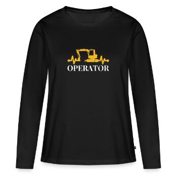 opérateur de pelle - T-shirt manches longues Premium bio Femme - noir - Devant - Julia (174cm)