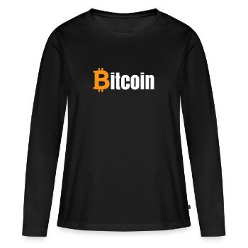 Bitcoin - T-shirt manches longues Premium bio Femme - noir - Devant - Julia (174cm)