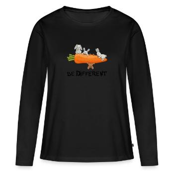 Funny rabbit cute bunny carrot design - Women's Premium Organic Long Sleeve Shirt - black - Front - Julia (174cm)