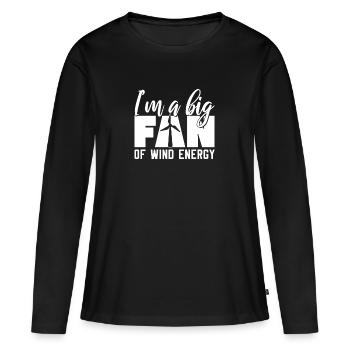 Énergie éolienne - T-shirt manches longues Premium bio Femme - noir - Devant - Julia (174cm)