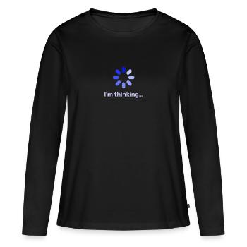 je pense - T-shirt manches longues Premium bio Femme - noir - Devant - Julia (174cm)
