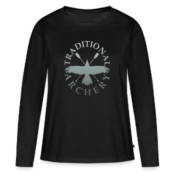 Tir à l’arc Tir arc Archery arc flèche arc - T-shirt manches longues Premium bio Femme - noir - Devant - Julia (174cm)