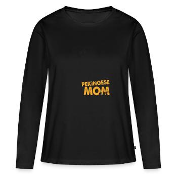 Best Pekingese Mom Ever Pekinese Mama Palasthund - Frauen Premium Bio Langarmshirt - Schwarz - Vorne - Julia (174cm)