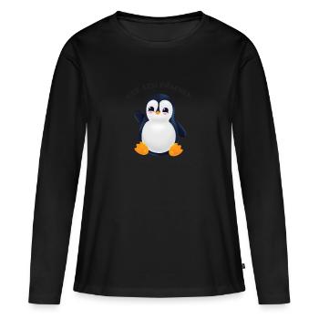 Nur ein Mädchen das Pinguine liebt - Frauen Premium Bio Langarmshirt - Schwarz - Vorne - Julia (174cm)