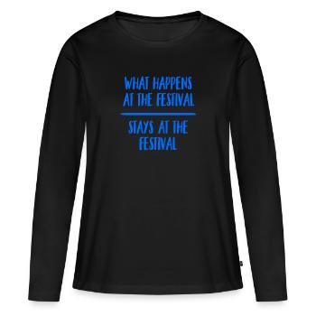 Les expériences du festival restent au festival - T-shirt manches longues Premium bio Femme - noir - Devant - Julia (174cm)