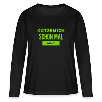 zum kotzen - Frauen Premium Bio Langarmshirt - Schwarz - Vorne - Julia (174cm)