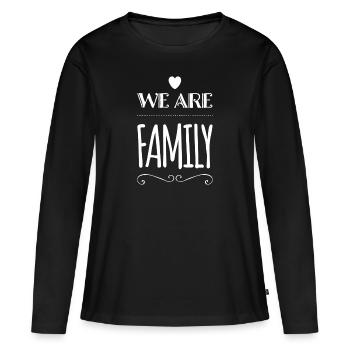 Nous sommes FAMILLE - T-shirt manches longues Premium bio Femme - noir - Devant - Julia (174cm)