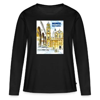 Munich Bavaria - Frauen Premium Bio Langarmshirt - Schwarz - Vorne - Julia (174cm)