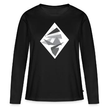 Losange - T-shirt manches longues Premium bio Femme - noir - Devant - Julia (174cm)