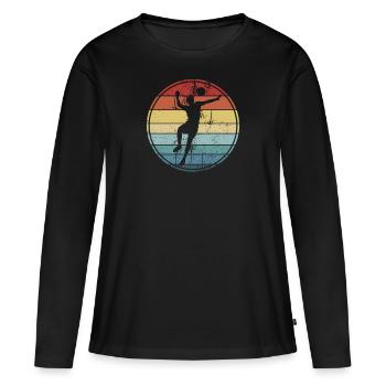 Spike de joueur de volley- de volley- - T-shirt manches longues Premium bio Femme - noir - Devant - Julia (174cm)