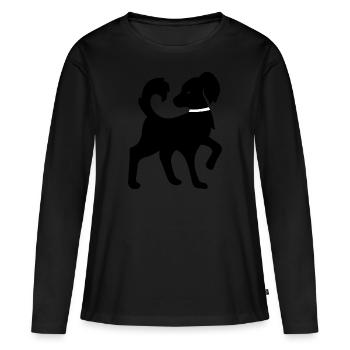 Chien chien - T-shirt manches longues Premium bio Femme - noir - Devant - Julia (174cm)