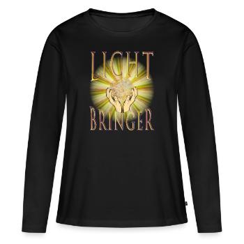 LICHTBRINGER - Lichtkugel, Licht, Schein - Frauen Premium Bio Langarmshirt - Schwarz - Vorne - Julia (174cm)